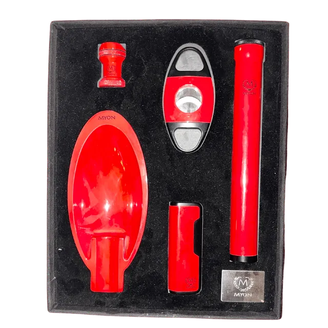myon-zigarren-geschenkset-aschenbecher-feuerzeug-cutter-schwarz image 1