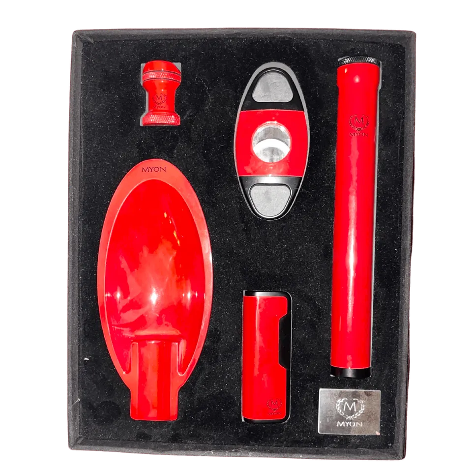 myon-zigarren-geschenkset-aschenbecher-feuerzeug-cutter-schwarz image 1