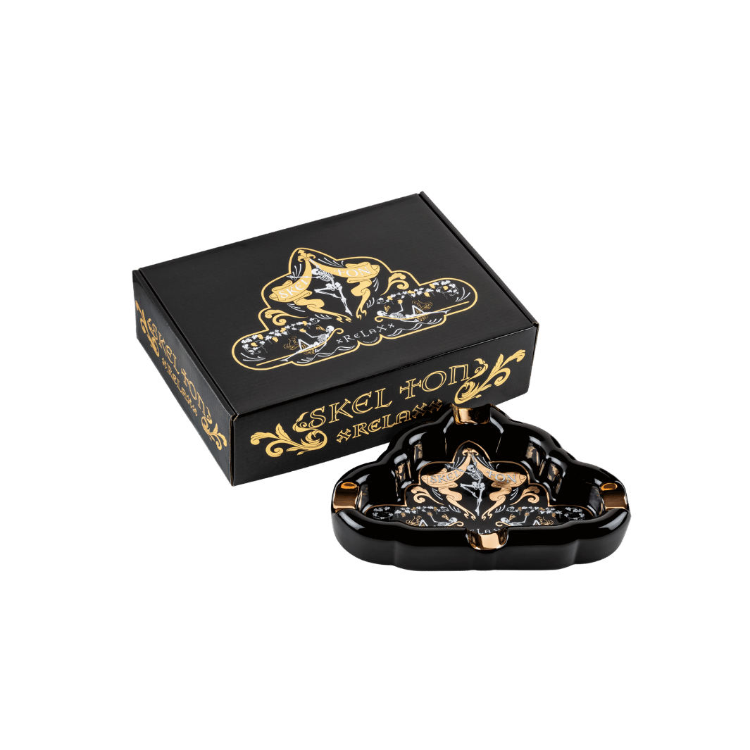 skel-ton-xrelaxx-zigarrenaschenbecher-porzellan-schwarz-gold image 1