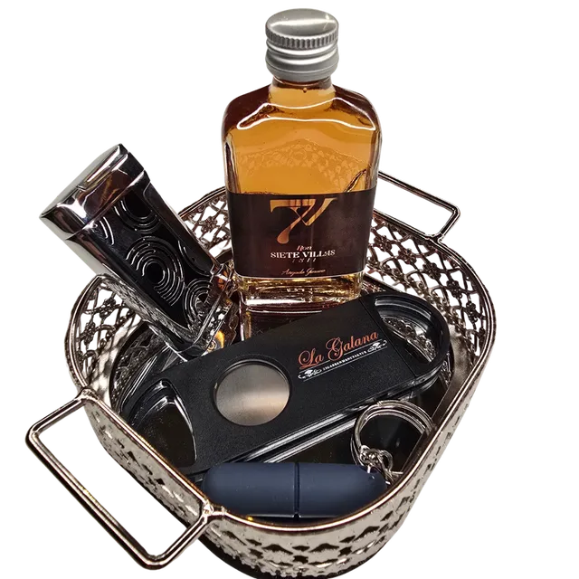 la-galana-geschenkset-iv-zigarren-set-rum-cutter-tablett image 1