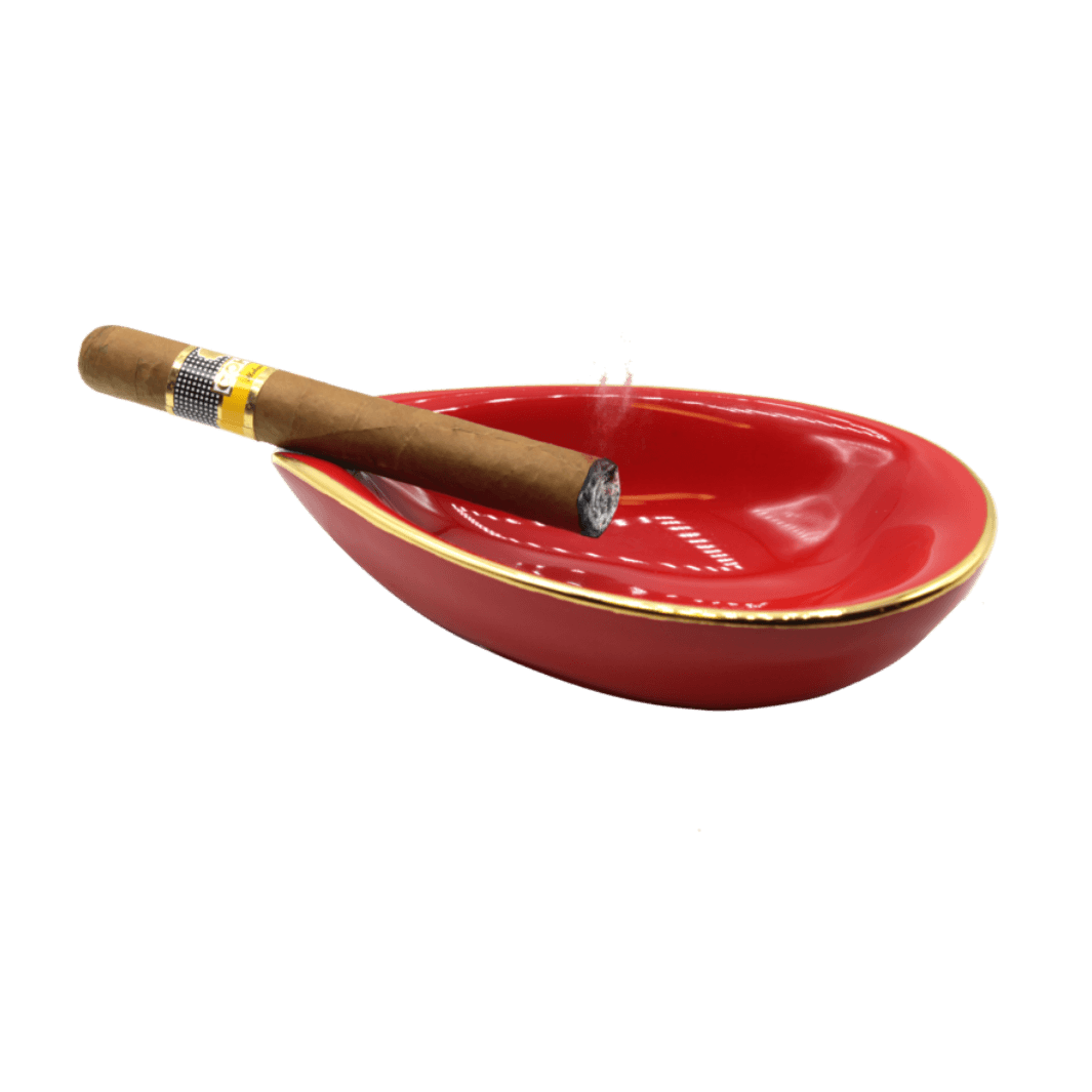 adorini-leaf-zigarrenascher-porzellan-rot-f-r-1-zigarre image 1