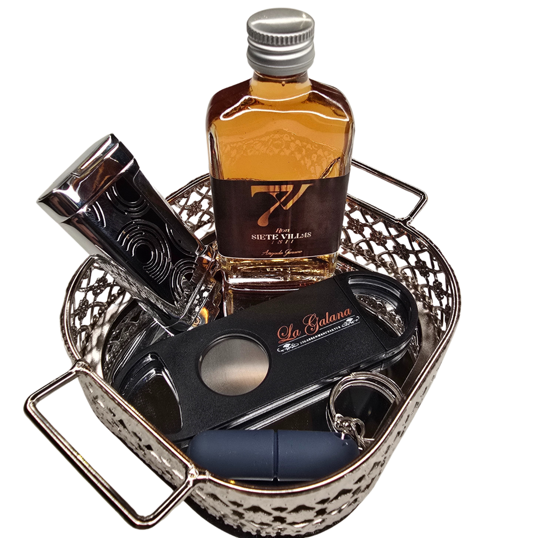 la-galana-geschenkset-iv-zigarren-set-rum-cutter-tablett image 1