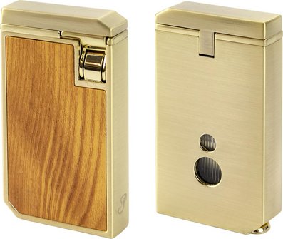 passatore-sinclair-zigarrenfeuerzeug-gold-holz-mit-cutter-8mm image 1