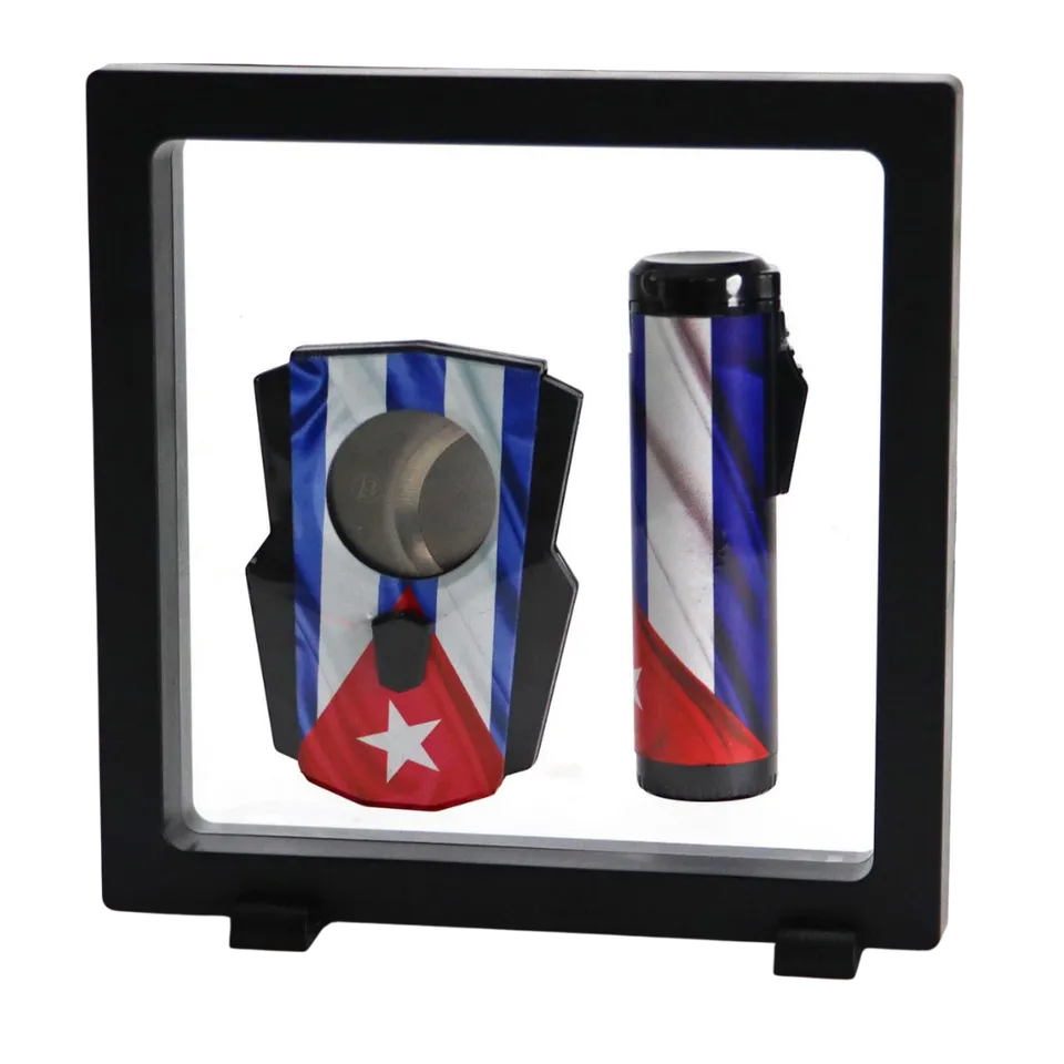 cool-set-cuba-jet-feuerzeug-cutter-im-schweberahmen image 1