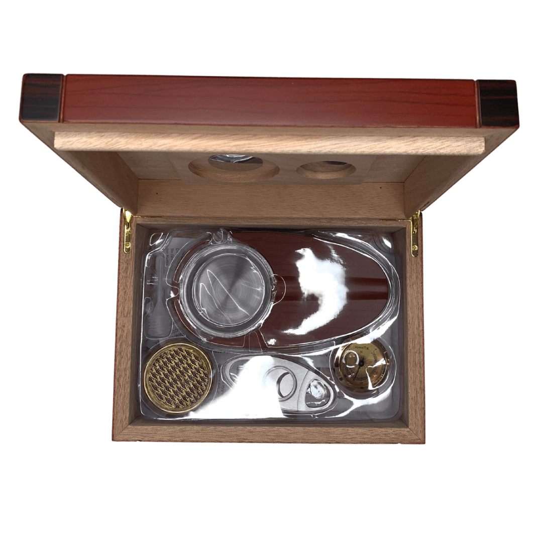 humidor-set-schwarz-25-zigarren-mit-cutter-ascher image 1