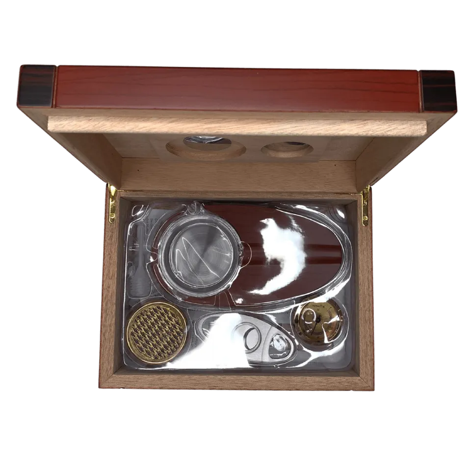 humidor-set-schwarz-25-zigarren-mit-cutter-ascher image 1