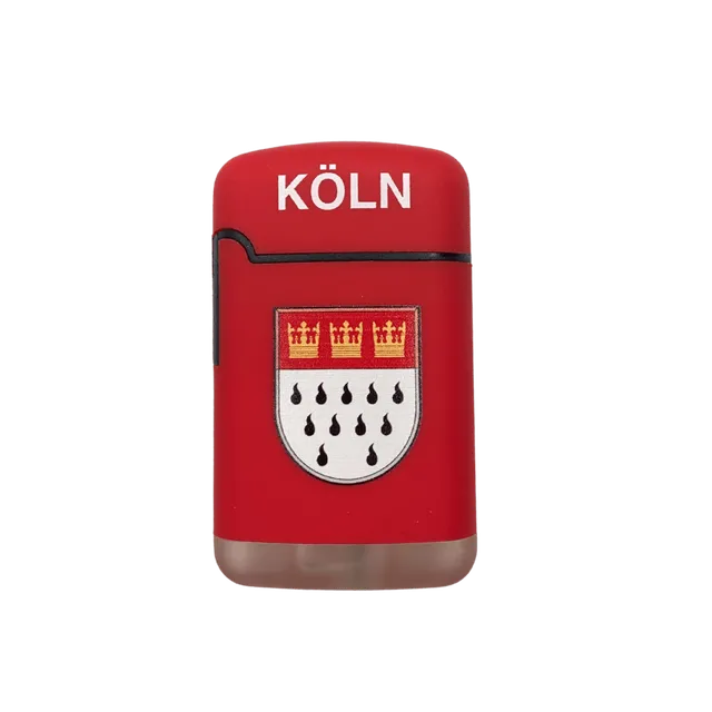 la-galana-zigarrenfeuerzeug-k-ln-wappen-rot-einflammig-jetflame image 1