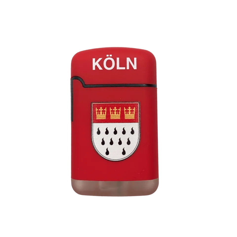 la-galana-zigarrenfeuerzeug-k-ln-wappen-rot-einflammig-jetflame image 1