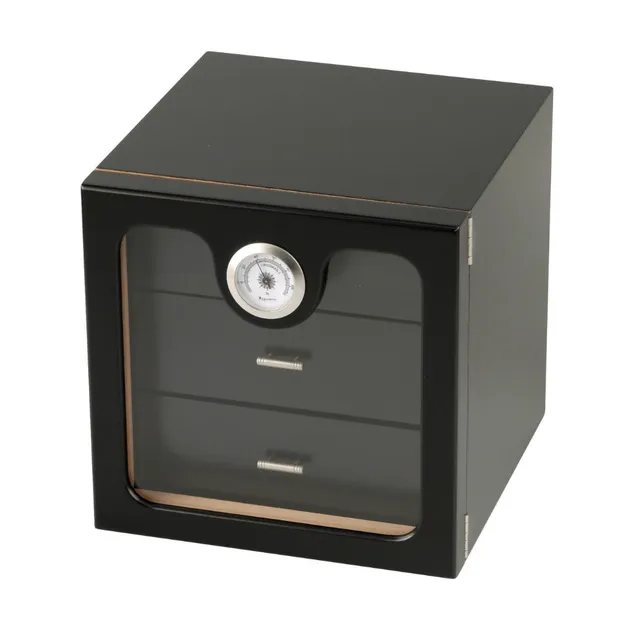 humidorschrank-schwarz-f-r-50-zigarren-mit-hygrometer image 1