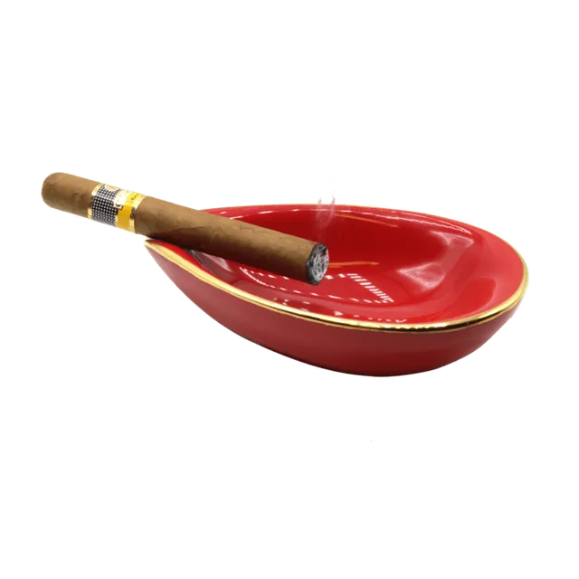 adorini-leaf-zigarrenascher-porzellan-rot-f-r-1-zigarre image 1