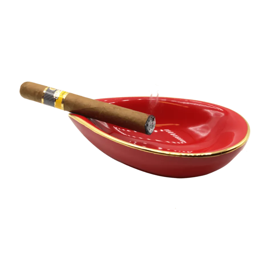 adorini-leaf-zigarrenascher-porzellan-rot-f-r-1-zigarre image 1