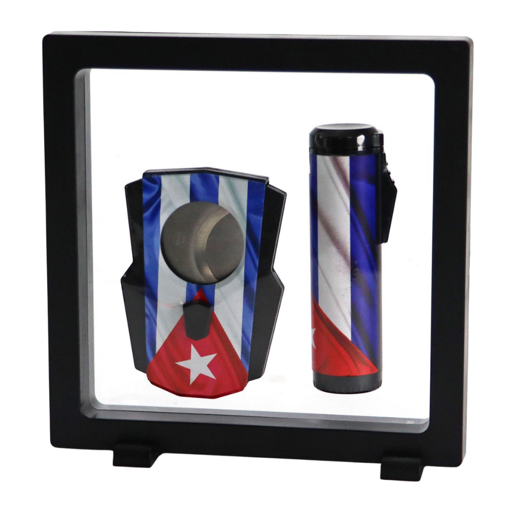 cool-set-cuba-jet-feuerzeug-cutter-im-schweberahmen image 1