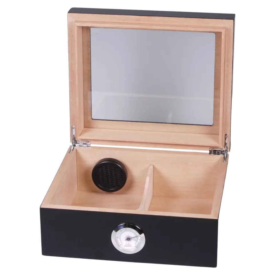 la-galana-humidor-schwarz-matt-glas-zigarrenbox-25er image 1