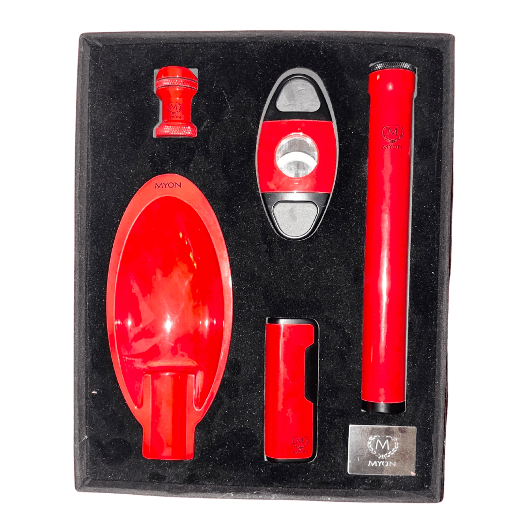 myon-zigarren-geschenkset-aschenbecher-feuerzeug-cutter-schwarz image 1