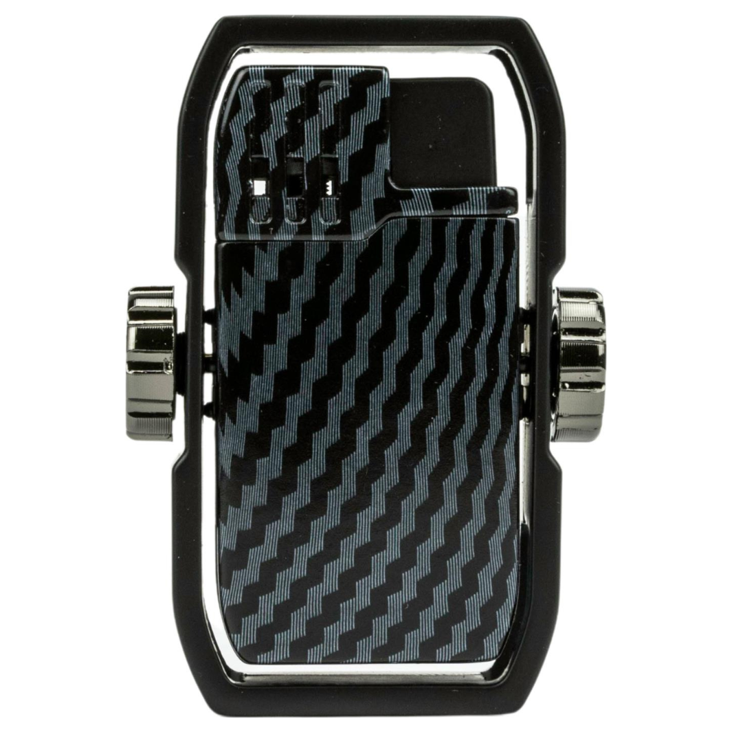 passatore-duke-carbon-jet-feuerzeug-schwarz-mit-cutter image 3