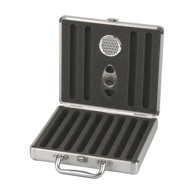la-galana-reisehumidor-alu-f-r-12-zigarren-mit-cutter image 1