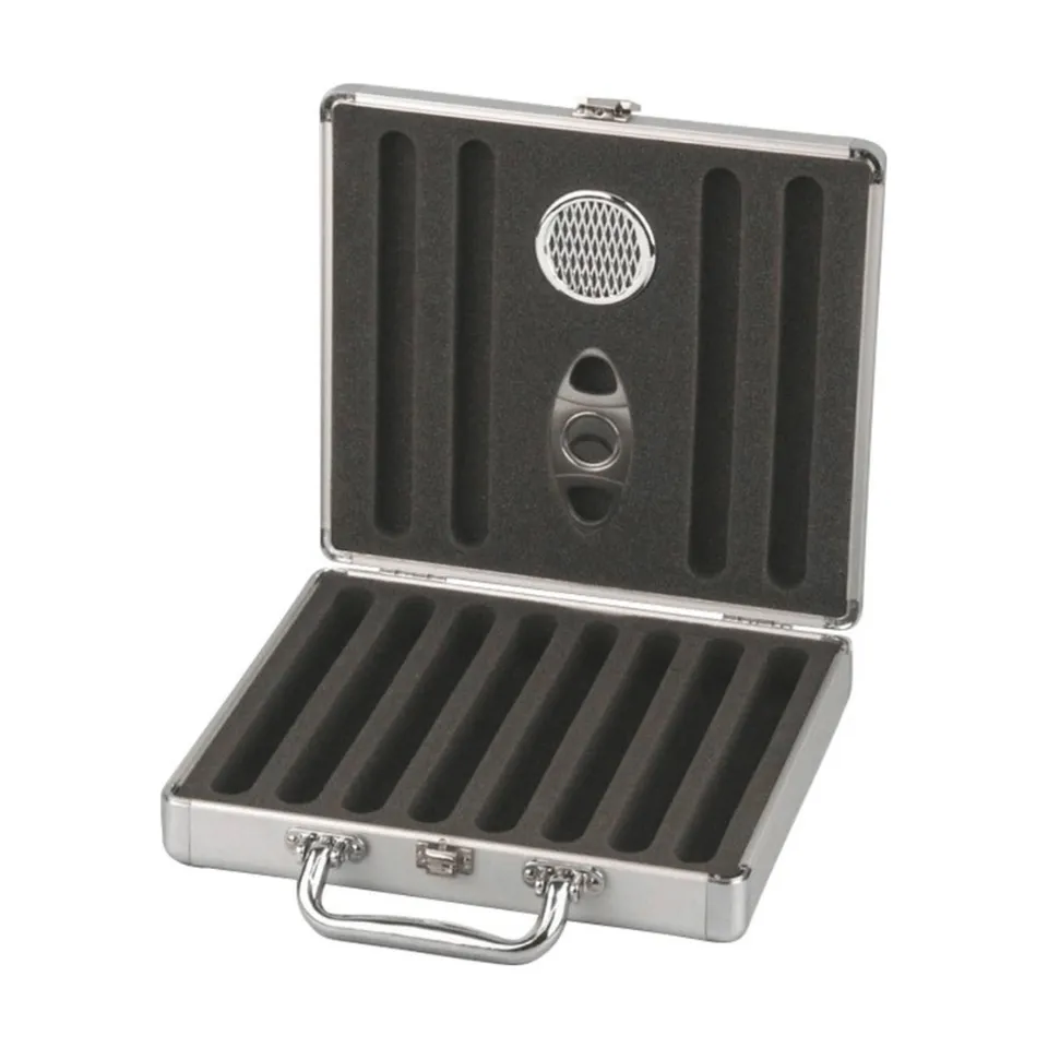 la-galana-reisehumidor-alu-f-r-12-zigarren-mit-cutter image 1